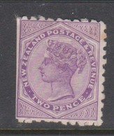 New Zealand SG 219 1888 Two Pence Lilac Perf 10,mint Hinged,damaged - Nuevos