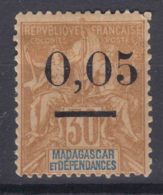 Madagascar 1902 Yvert#52 II - Bigger Zero, Mint Hinged - Neufs