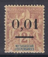 Madagascar 1902 Yvert#51 II - Bigger Zero, Mint Hinged - Nuevos