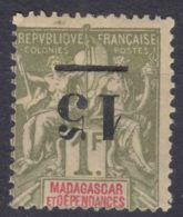 Madagascar 1902 Yvert#50a Error - Inverted Overprint,  Mint Hinged - Nuevos