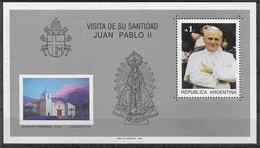 1987 ARGENTINE BF 36** Visite Pape Jean-Paul II - Hojas Bloque