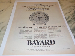 ANCIENNE PUBLICITE SANS DERANGER REVEIL ELECTRIQUE  BAYARD 1969 - Autres & Non Classés