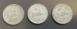 SPAGNA - ESPANA - 1940 E 1945  - 3 Monete 10 Cents - 10 Centesimi
