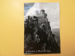 CARTOLINA POSTCARDS SAN MARINO REPUBBLICA RSM 1954 LA ROCCA CASTELLO CASTLE BOLLO FIORI FLOWERS OBLITERE' - San Marino