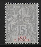 COTE D'IVOIRE - 1900 - GROUPE - YVERT N° 15 * MLH (CHARNIERE LEGERE) - COTE = 28 EUR. - - Unused Stamps