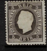 PORTUGAL 1870 5r Black Straight Label SG 69 MNG #BDL41 - Unused Stamps