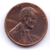 U.S.A. 1958: 1 Cent, KM 132 - 1909-1958: Lincoln, Wheat Ears Reverse