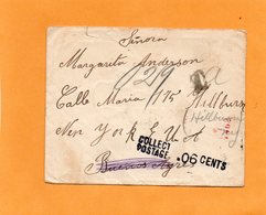 Argentina Old Cover Mailed To USA Postage Due .06c - Lettres & Documents