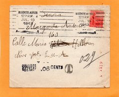 Argentina Old Cover Mailed To USA Postage Due .06c - Cartas & Documentos