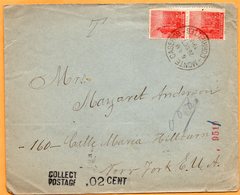 Argentina Old Cover Mailed To USA Postage Due .02c - Cartas & Documentos