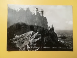 CARTOLINA POSTCARDS SAN MARINO REPUBBLICA RSM 1954 LA ROCCA CASTELLO CASTLE BOLLO FIORI FLOWERS OBLITERE' - San Marino