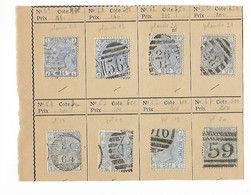 GRANDE BRETAGNE GREAT BRITAIN 8 Timbres N° 62 Yvert Planche 20 / 21x2 / 22 / 23 / 17 / 18  / 19   ...G - Autres & Non Classés