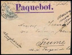 1898 Tengeri Posta Levél "Peterdi" Felezett 20kr Bérmentesítéssel "CATANIA" - "FIUME" Rendkívüli Ritkaság! RRR! - Otros & Sin Clasificación