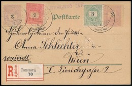 1899 Ajánlott Képeslap 2x2kr + 3kr + 5kr Bérmentesítéssel "PANCSOVA" - Wien - Autres & Non Classés