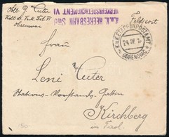 1916 Tábori Posta Levél Tartalommal / Field Post Cover With Content "K.u.k. HEERESBAHN Süd VERKEHRSDETACHEMENT VI." + "E - Autres & Non Classés