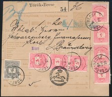 1890 Krajcáros Szállítólevél 1kr + 7 X 5kr Bérmentesítéssel "TÖRÖKBECSE" - Braunschweig - Autres & Non Classés