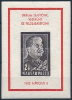 ** 1953 Sztálin Gyászblokk Vágott, Gépi Nyomású (50.000) - Sonstige & Ohne Zuordnung