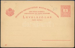 1896 Használatlan 5kr Díjjegyes Milleniumi Levelezőlap A Díjjegyben Lemezhibákkal. - Autres & Non Classés