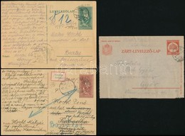 1926-1933 2 Db Futott Díjjegyes Levelezőlap + 1 Db Futott Zárt Díjjegyes Levelezőlap - Sonstige & Ohne Zuordnung