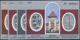 ** 2001/19 Kőszeg 4 Db-os Emlékív Garnitúra Azonos Sorszámmal (20.000) - Otros & Sin Clasificación