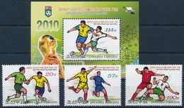 ** 2010 Futball Világbajnokság, Dél-Afrika Sor + Blokk, Football World Cup, South Africa Set + Block Mi 5596-5598 + Mi 7 - Sonstige & Ohne Zuordnung