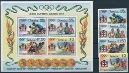 ** 1984 Nyári Olimpia, Los Angeles Sor + Blokk, Summer Olympics, Los Angeles Set + Block Mi 585-588 + Mi 23 - Sonstige & Ohne Zuordnung