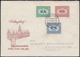 1960 Sakkolimpia, Lipcse Sor Mi 786-788 Levélen - Sonstige & Ohne Zuordnung