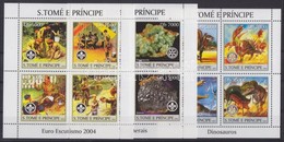 ** 2004 Cserkész, ásványok, Dinoszauruszok 3 Kisív Mi 2479-2490 - Sonstige & Ohne Zuordnung