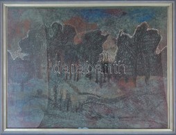 E Szabó Margit (1945-): Erdei Részlet, Vegyes Technika, Papír, Jelzés Nélkül, üvegezett Keretben, 59x78 Cm - Sonstige & Ohne Zuordnung