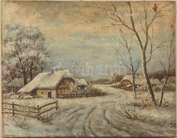 Galántai Jelzéssel: Faluvégen. Olaj, Vászon. Jelzett. 44x56 Cm - Sonstige & Ohne Zuordnung