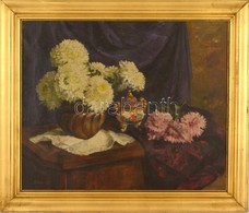Molnár Jelzéssel: Virágcsendélet. Olaj, Vászon, Keretben, 50×61 Cm - Sonstige & Ohne Zuordnung