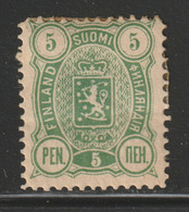 Finland - 1890 - Rare - ( Coat Of Arms - 5p ) - MH* - As Scan - Unused Stamps