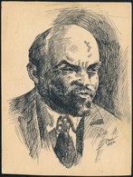 Bné Jelzéssel: Lenin. Tus, Papír, 12×9 Cm - Sonstige & Ohne Zuordnung