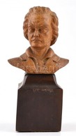 Ludwig Van Beethoven Zeneszerző Lakkozott Fa Mellszobra, Büsztje. / Wood Bust Of Beethowen 24 Cm - Autres & Non Classés