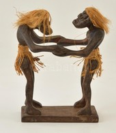 Páros Bennszülött Figura, Afrikai Fa Faragás, M:22 Cm, H: 15 Cm - Autres & Non Classés