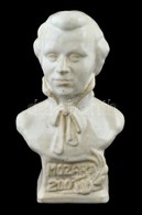 Mozart Mázas Kerámia Mellszobra, Büsztje. Jelzett, Kopásokkal / Bust Of Mozart 20 Cm - Sonstige & Ohne Zuordnung