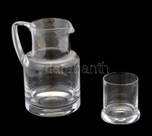 Magyar Szakított üveg Kancsó Pohár-dugóval. Hibátlan. 17 Cm - Glas & Kristall