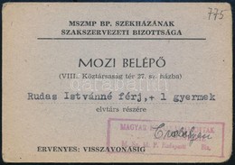 Cca 1930 MSZMP Mozibelépési Engedélye - Ohne Zuordnung