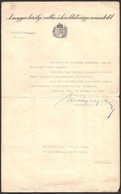 1944 Gimnáziumi Tanári Kinevezés, 1944. Nov. 1., A Vallás és Közoktatásügyi Minisztérium Fejléces Papírján, Magyary-Koss - Non Classés