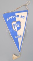 Cca 1970-1980 Építők SC Zászlója, A Hátoldalán Aláírásokkal, 34x23 Cm - Ohne Zuordnung