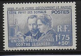 1938 - CURIE - COTE DES SOMALIS - YT N°147 * MLH - COTE 2020 = 13 EUR - Unused Stamps
