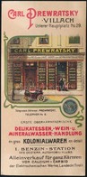 Carl Drewratsky Villach Litho Számolócédula - Werbung