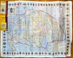 2004 A Magyar Szent Korona Országai - 1914, Kihajtható Térkép, Reprint, 1: 900 000, Topográf Térképészeti Kft., Ca. 88x1 - Sonstige & Ohne Zuordnung