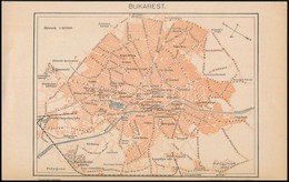 Cca 1900 Bukarest Város Térképe, Kiadja: Pallas Részvénytársaság Nyomdája, 23×14 Cm - Sonstige & Ohne Zuordnung