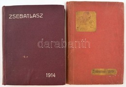 1912-1914 Zsebatlasz, 2 Db:  , 1912 Zsebatlasz. Naptárral és Statisztikai Adatokkal Az 1912. évre. Összeáll.: Dr. Kugoto - Sonstige & Ohne Zuordnung