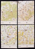 Cca 1983 Szigetvár, Veszprém, Sárvár, Dombóvár 4 Db Topográfiai Térkép, 1:100000, Ca. 48,5x58 Cm - Sonstige & Ohne Zuordnung