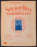 Szilágyi Béla Székely Főhadnagy Legszebb Irredenta Dalai. III. Füzet. Bp., Pesti Könyvnyomda. 3 Lev. - Sonstige & Ohne Zuordnung