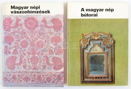 Magyar Népművészet 4. és 8. Kötete. A Magyar Nép Bútorai. Magyar Népi Vászonhímzések. Bp., Corvina. Kiadói Kartonált Pap - Non Classés