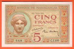 MADAGASCAR - 5 Francs - 1937 Pick 35 - Madagaskar