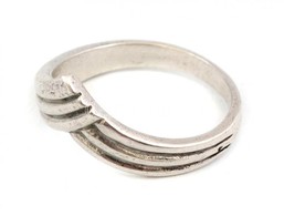 Ezüst(Ag) V Formájú Gyűrű, Jelzett, Méret: 55, Nettó: 3 G - Sonstige & Ohne Zuordnung
